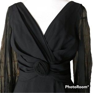 Vintage 1950’s Amazing Black Cocktail Wiggle Dress Pinup